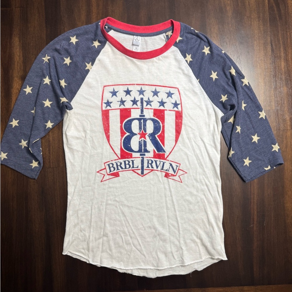 Barbell Revolution - Red, White, Blue Baseball Tee